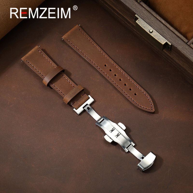 Smartwatch Vintage Watches For Women - Mannen Vrouwen Unisex Crazy Horse Lederen